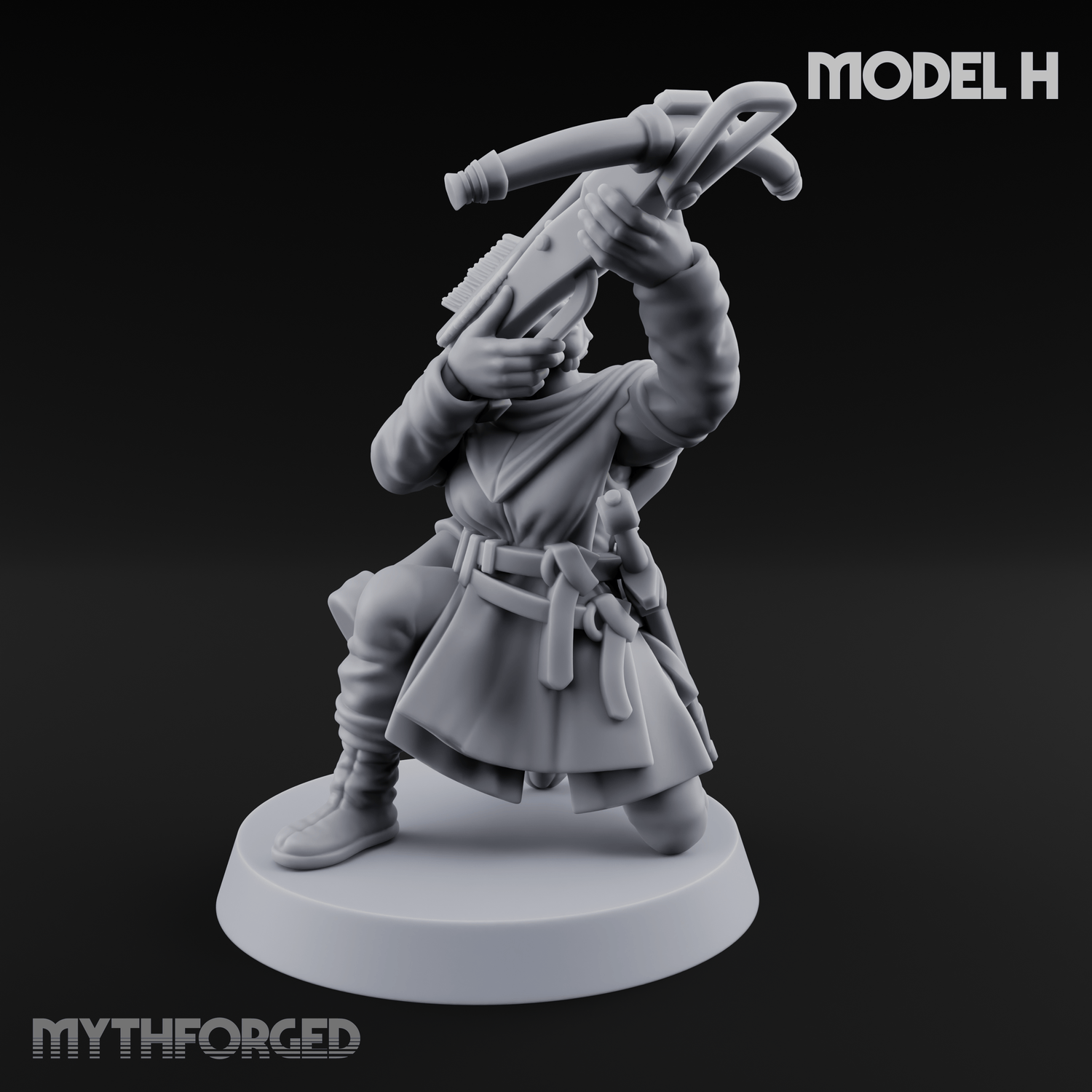 Shouldering The Load Human Crossbowwomen H Miniature for Dungeons and Dragons, Pathfinder or other TTRPGs