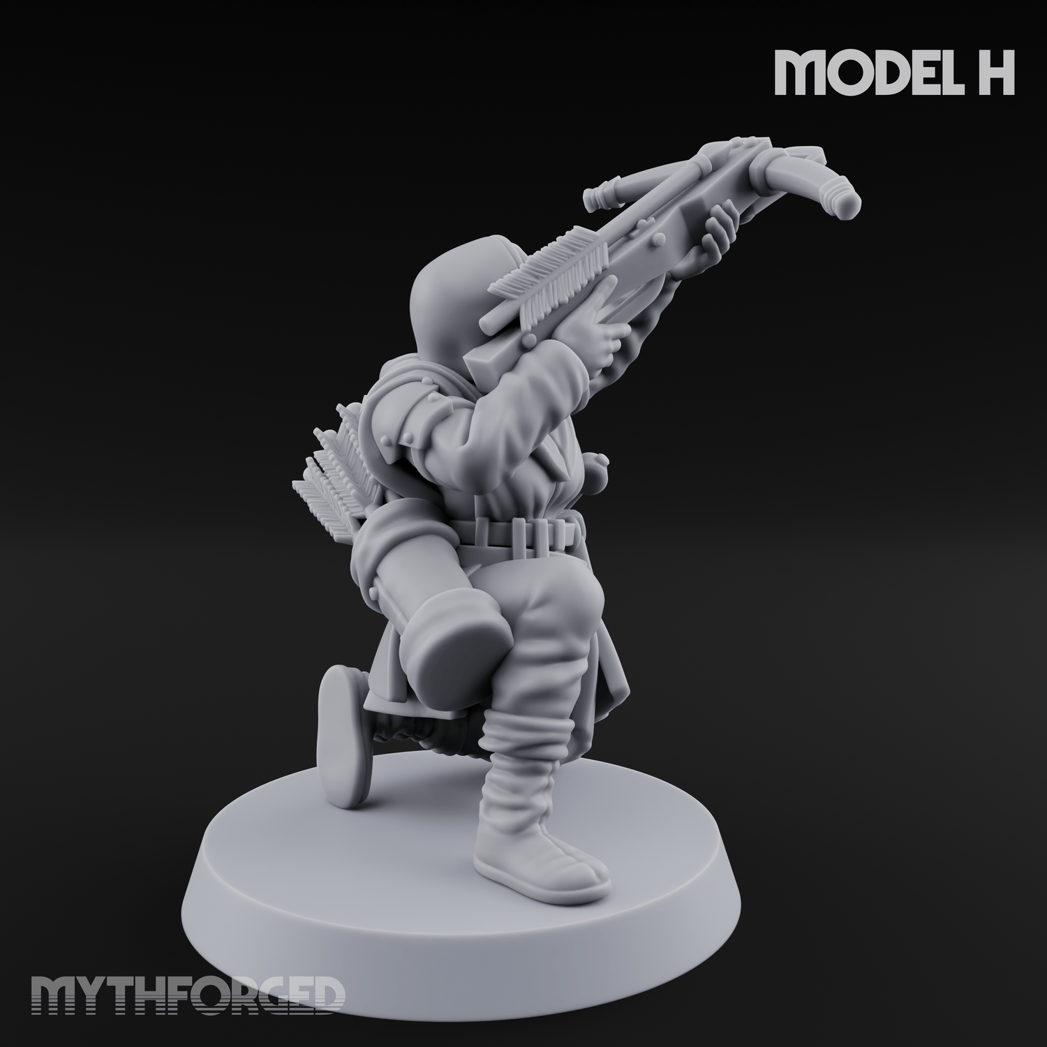 Shouldering The Load Human Crossbowwomen H Miniature for Dungeons and Dragons, Pathfinder or other TTRPGs