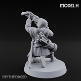 Shouldering The Load Human Crossbowwomen H Miniature for Dungeons and Dragons, Pathfinder or other TTRPGs