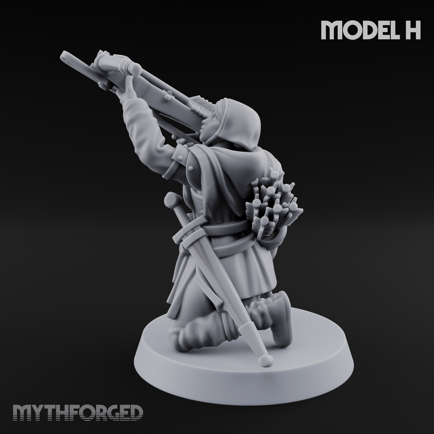 Shouldering The Load Human Crossbowwomen H Miniature for Dungeons and Dragons, Pathfinder or other TTRPGs