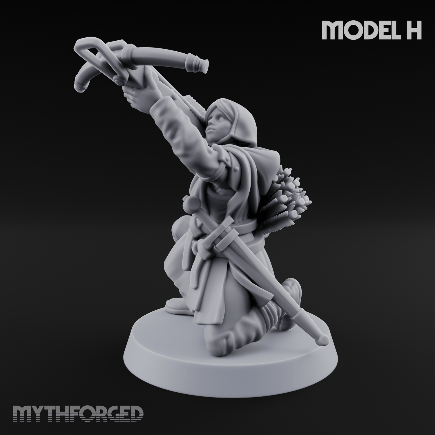 Shouldering The Load Human Crossbowwomen H Miniature for Dungeons and Dragons, Pathfinder or other TTRPGs