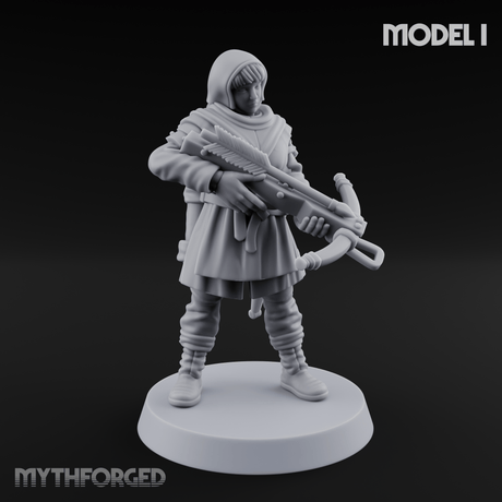 Shouldering The Load Human Crossbowwomen I Miniature for Dungeons and Dragons, Pathfinder or other TTRPGs