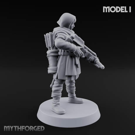 Shouldering The Load Human Crossbowwomen I Miniature for Dungeons and Dragons, Pathfinder or other TTRPGs
