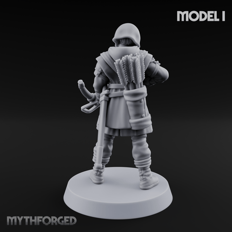 Shouldering The Load Human Crossbowwomen I Miniature for Dungeons and Dragons, Pathfinder or other TTRPGs