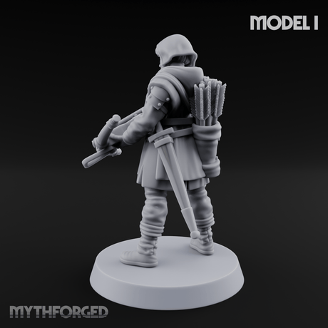 Shouldering The Load Human Crossbowwomen I Miniature for Dungeons and Dragons, Pathfinder or other TTRPGs