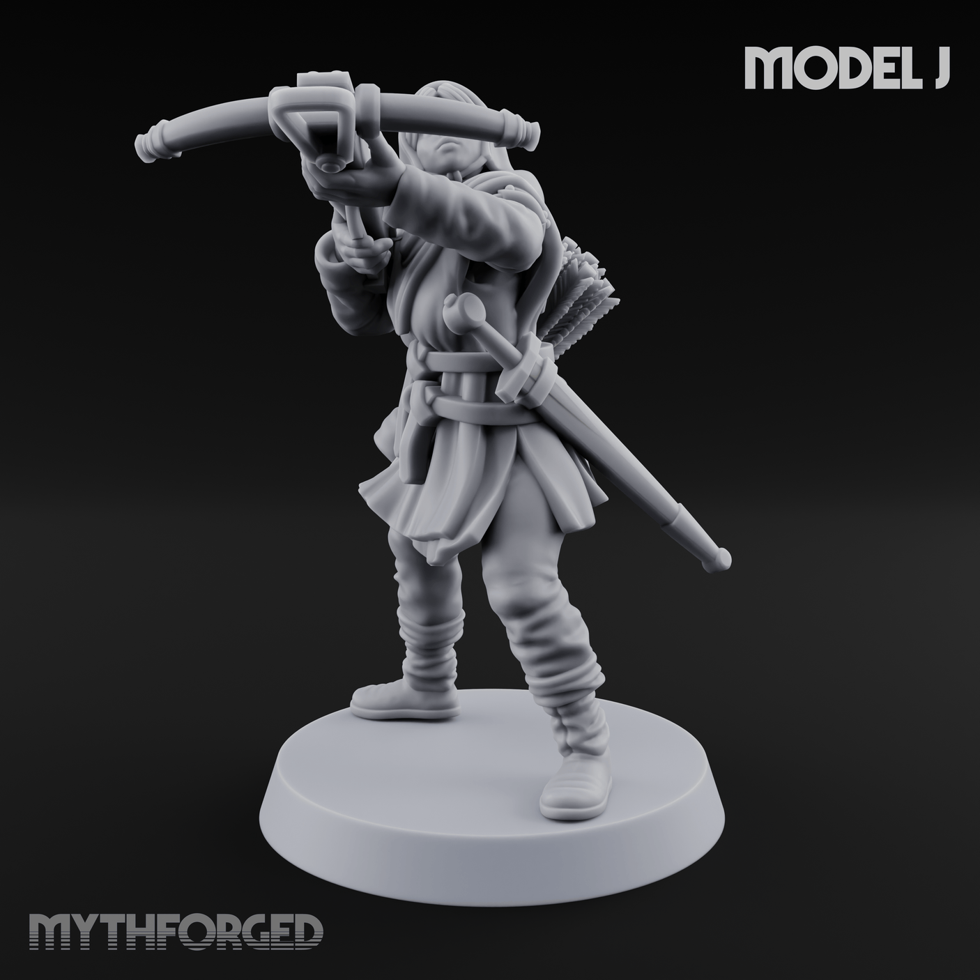 Shouldering The Load Human Crossbowwomen J Miniature for Dungeons and Dragons, Pathfinder or other TTRPGs