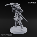 Shouldering The Load Human Crossbowwomen J Miniature for Dungeons and Dragons, Pathfinder or other TTRPGs