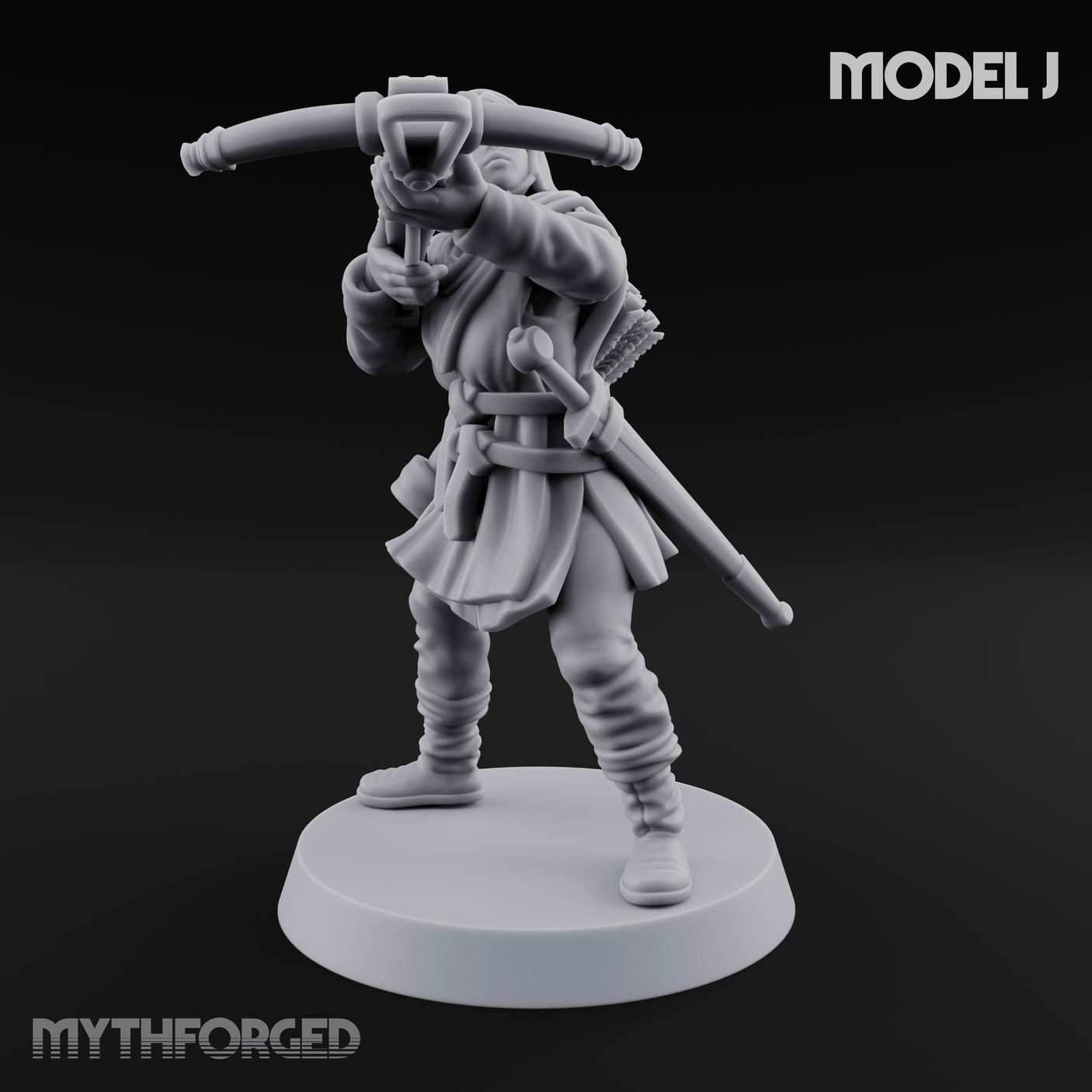 Shouldering The Load Human Crossbowwomen J Miniature for Dungeons and Dragons, Pathfinder or other TTRPGs