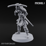 Shouldering The Load Human Crossbowwomen J Miniature for Dungeons and Dragons, Pathfinder or other TTRPGs
