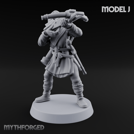 Shouldering The Load Human Crossbowwomen Miniature for Dungeons and Dragons, Pathfinder or other TTRPGs
