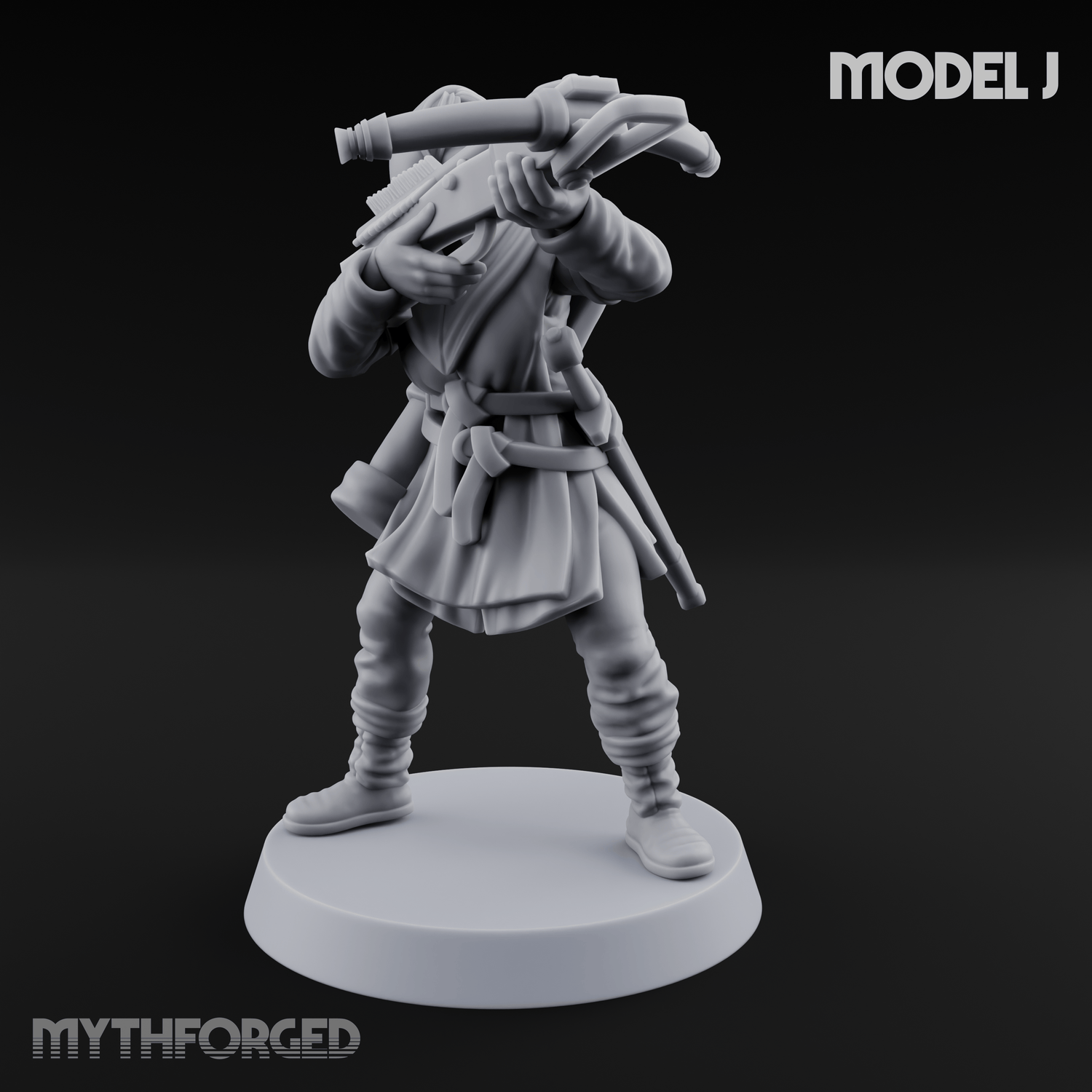 Shouldering The Load Human Crossbowwomen J Miniature for Dungeons and Dragons, Pathfinder or other TTRPGs
