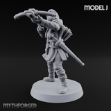 Shouldering The Load Human Crossbowwomen J Miniature for Dungeons and Dragons, Pathfinder or other TTRPGs