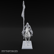 Trotting Human Flagbearer Miniature for Dungeons and Dragons, Pathfinder or other TTRPGs