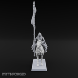 Trotting Human Flagbearer Miniature for Dungeons and Dragons, Pathfinder or other TTRPGs