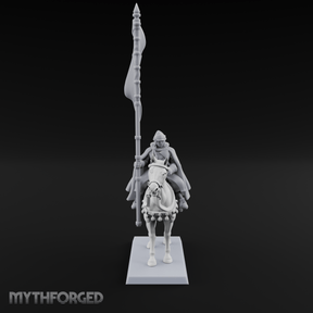 Trotting Human Flagbearer Miniature for Dungeons and Dragons, Pathfinder or other TTRPGs