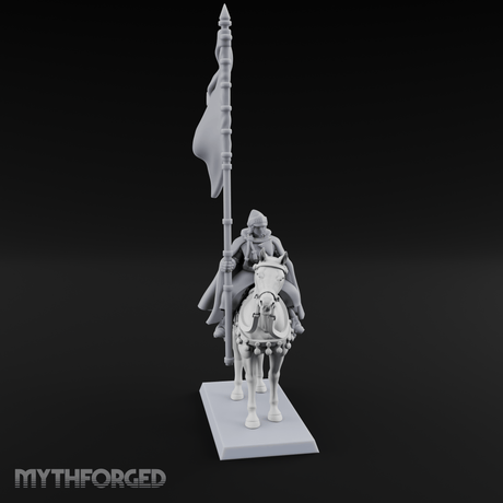 Trotting Human Flagbearer Miniature for Dungeons and Dragons, Pathfinder or other TTRPGs