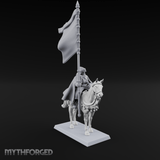 Trotting Human Flagbearer Miniature for Dungeons and Dragons, Pathfinder or other TTRPGs
