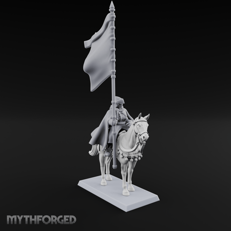 Trotting Human Flagbearer Miniature for Dungeons and Dragons, Pathfinder or other TTRPGs