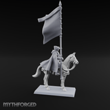 Trotting Human Flagbearer Miniature for Dungeons and Dragons, Pathfinder or other TTRPGs