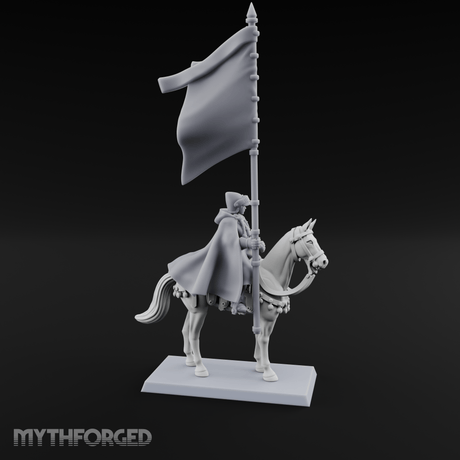 Trotting Human Flagbearer Miniature for Dungeons and Dragons, Pathfinder or other TTRPGs