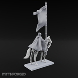 Trotting Human Flagbearer Miniature for Dungeons and Dragons, Pathfinder or other TTRPGs