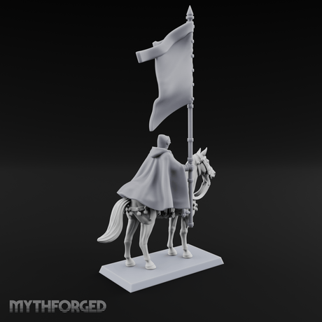 Trotting Human Flagbearer Miniature for Dungeons and Dragons, Pathfinder or other TTRPGs