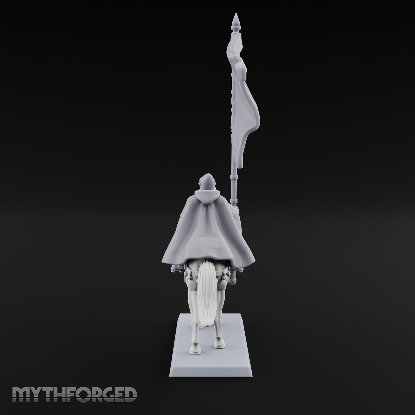 Trotting Human Flagbearer Miniature for Dungeons and Dragons, Pathfinder or other TTRPGs