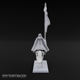 Trotting Human Flagbearer Miniature for Dungeons and Dragons, Pathfinder or other TTRPGs