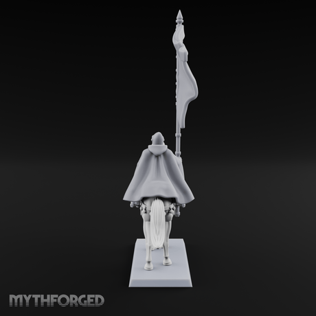 Trotting Human Flagbearer Miniature for Dungeons and Dragons, Pathfinder or other TTRPGs
