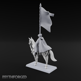 Trotting Human Flagbearer Miniature for Dungeons and Dragons, Pathfinder or other TTRPGs
