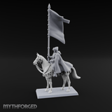 Trotting Human Flagbearer Miniature for Dungeons and Dragons, Pathfinder or other TTRPGs