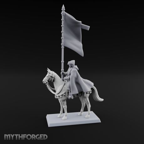 Trotting Human Flagbearer Miniature for Dungeons and Dragons, Pathfinder or other TTRPGs