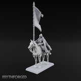 Trotting Human Flagbearer Miniature for Dungeons and Dragons, Pathfinder or other TTRPGs