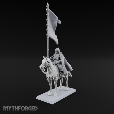 Trotting Human Flagbearer Miniature for Dungeons and Dragons, Pathfinder or other TTRPGs