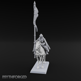 Trotting Human Flagbearer Miniature for Dungeons and Dragons, Pathfinder or other TTRPGs