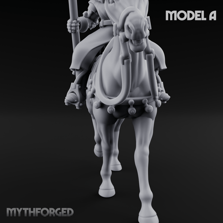 Charging Forward Mounted Human Lancers A Miniature for Dungeons and Dragons, Pathfinder or other TTRPGs