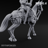 Charging Forward Mounted Human Lancers A Miniature for Dungeons and Dragons, Pathfinder or other TTRPGs