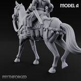 Charging Forward Mounted Human Lancers A Miniature for Dungeons and Dragons, Pathfinder or other TTRPGs