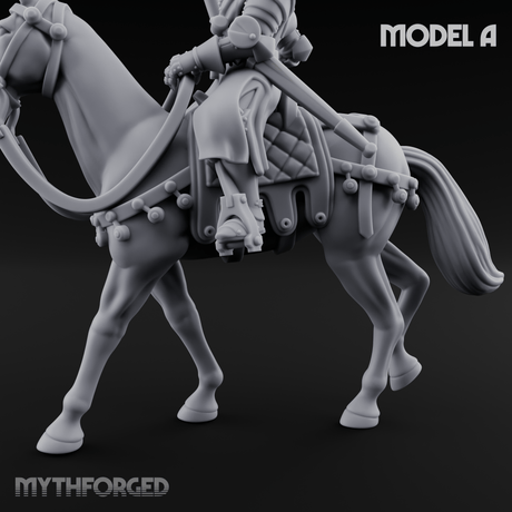 Charging Forward Mounted Human Lancers A Miniature for Dungeons and Dragons, Pathfinder or other TTRPGs