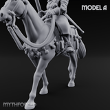 Charging Forward Mounted Human Lancers A Miniature for Dungeons and Dragons, Pathfinder or other TTRPGs