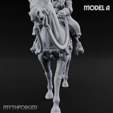 Charging Forward Mounted Human Lancers A Miniature for Dungeons and Dragons, Pathfinder or other TTRPGs