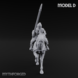 Charging Forward Mounted Human Lancers D Miniature for Dungeons and Dragons, Pathfinder or other TTRPGs