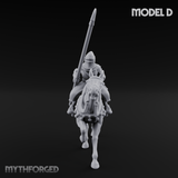 Charging Forward Mounted Human Lancers D Miniature for Dungeons and Dragons, Pathfinder or other TTRPGs