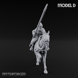 Charging Forward Mounted Human Lancers D Miniature for Dungeons and Dragons, Pathfinder or other TTRPGs
