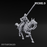 Charging Forward Mounted Human Lancers D Miniature for Dungeons and Dragons, Pathfinder or other TTRPGs