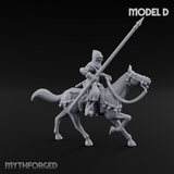 Charging Forward Mounted Human Lancers D Miniature for Dungeons and Dragons, Pathfinder or other TTRPGs