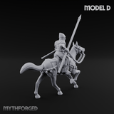 Charging Forward Mounted Human Lancers D Miniature for Dungeons and Dragons, Pathfinder or other TTRPGs