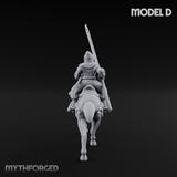 Charging Forward Mounted Human Lancers D Miniature for Dungeons and Dragons, Pathfinder or other TTRPGs