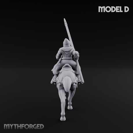Charging Forward Mounted Human Lancers D Miniature for Dungeons and Dragons, Pathfinder or other TTRPGs