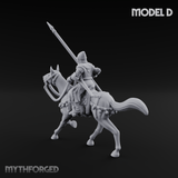 Charging Forward Mounted Human Lancers D Miniature for Dungeons and Dragons, Pathfinder or other TTRPGs